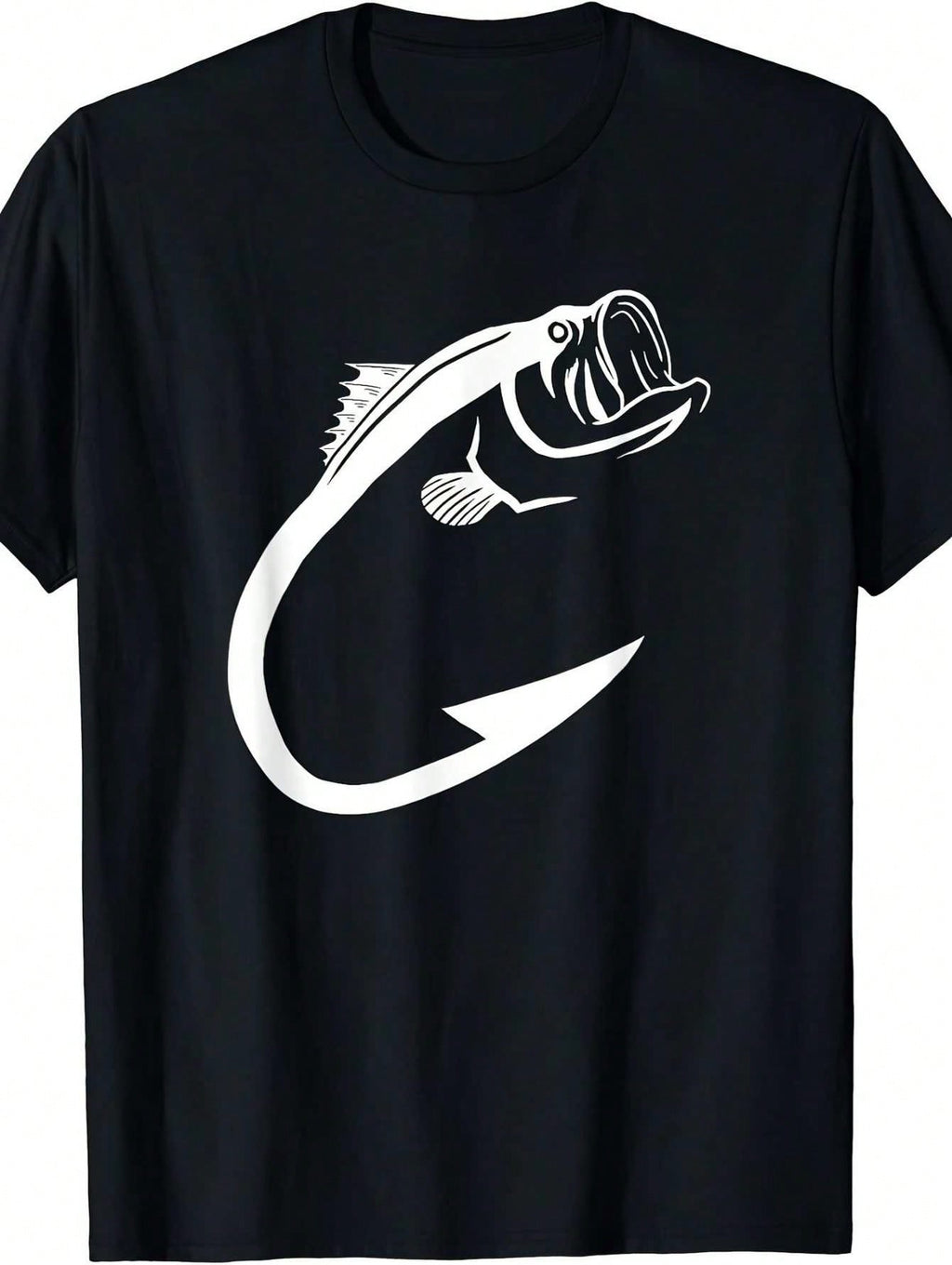 Men's Soft Cotton Casual T-Shirt Everyday Wear Suitable For All Seasons Simple Fishhook Art