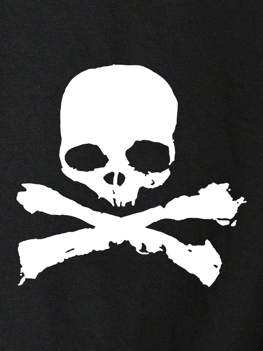 IslaSuriya Skull Print Round Neck Short Sleeve Tee Emo Graphic Top