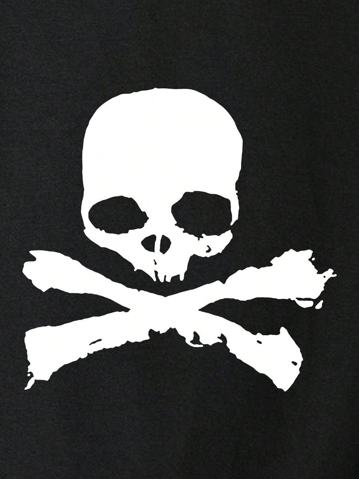 IslaSuriya Skull Print Round Neck Short Sleeve Tee Emo Graphic Top