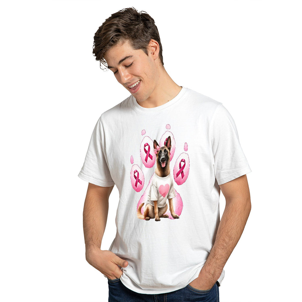 Faith Love Hope Belgian Malinois Breast Cancer Awareness Survivor Shirt T-shirt Unisex Merch Sheepdog Dog Lover Gifts - 02017