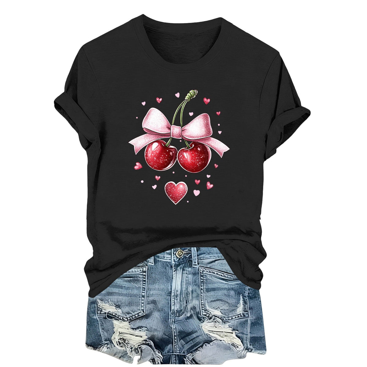 Womens Valentines Tshirts Cute Love Valentine Day Graphic Tees Summer Short Sleeve Casual Tees Pullover, 2XL Black