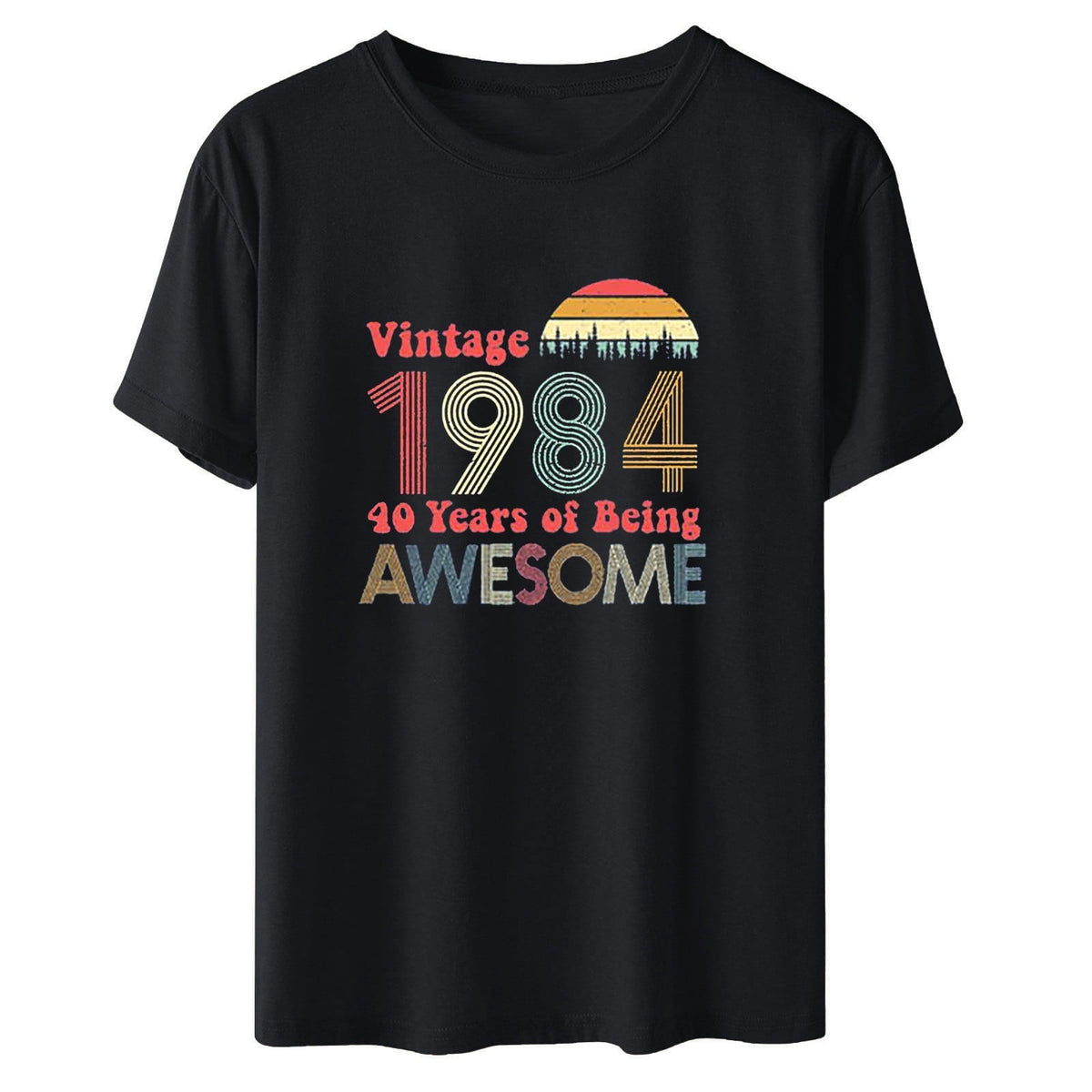 Kayannuo Short Sleeve Womens Tops Graphic Tees Women Valentine's Day 1984 Vintage Shirt For Women 40th Birthday Gifts 1984 Birthday Gifts Idea Retro Short Sleevel T Shirts Party Tops Tees