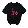 Purcolt Valentine's Day Women's Letter T-Shirt Casual Round Neck Loose Fit Comfy Short Sleeve Love Graphic Print Tees Tops