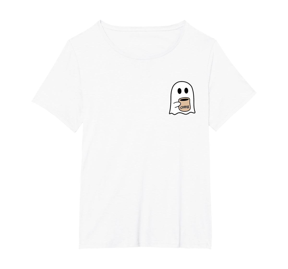Ghost Drinking Coffee Funny Halloween Costume Coffee Lover T-Shirt