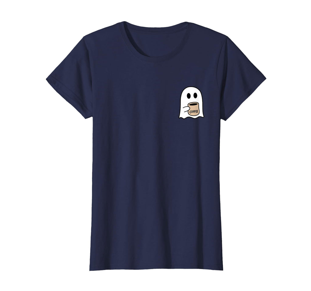 Ghost Drinking Coffee Funny Halloween Costume Coffee Lover T-Shirt