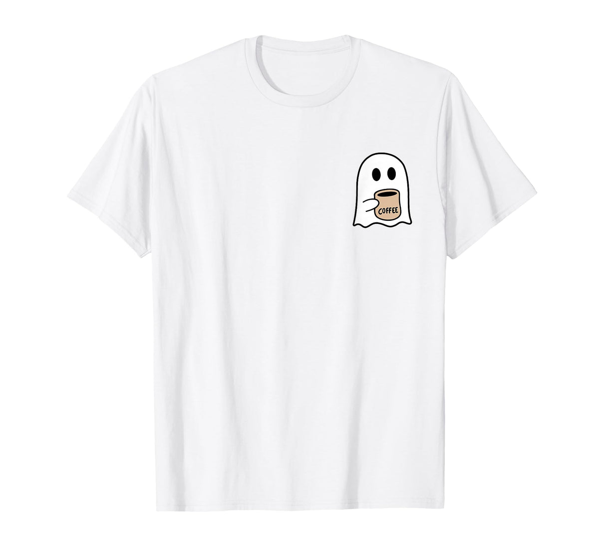 Ghost Drinking Coffee Funny Halloween Costume Coffee Lover T-Shirt