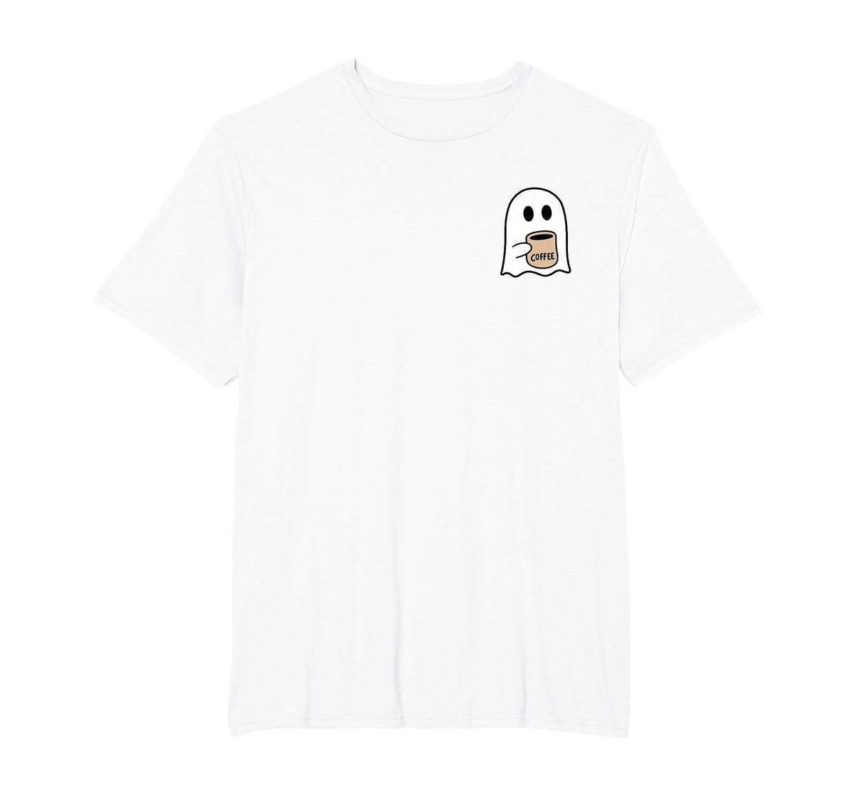 Ghost Drinking Coffee Funny Halloween Costume Coffee Lover T-Shirt