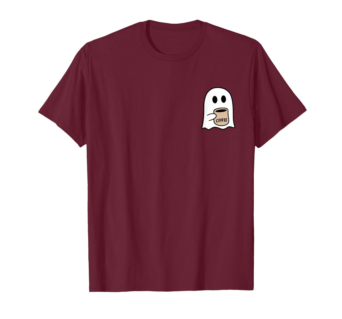 Ghost Drinking Coffee Funny Halloween Costume Coffee Lover T-Shirt