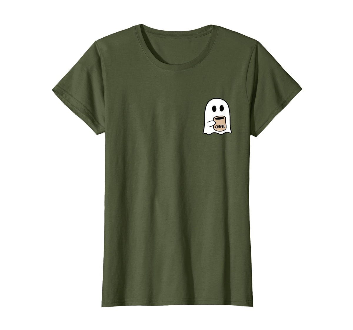 Ghost Drinking Coffee Funny Halloween Costume Coffee Lover T-Shirt