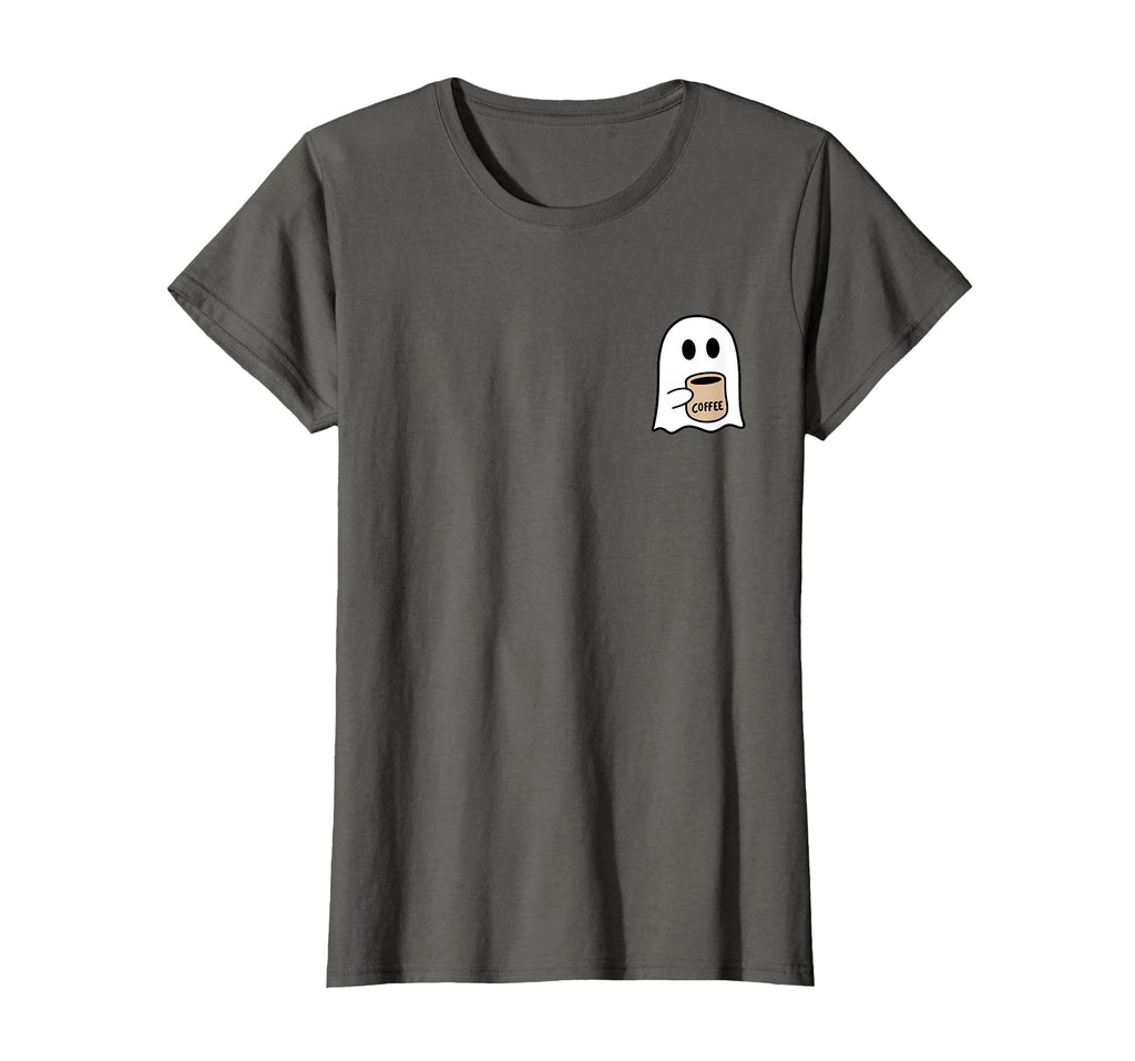 Ghost Drinking Coffee Funny Halloween Costume Coffee Lover T-Shirt
