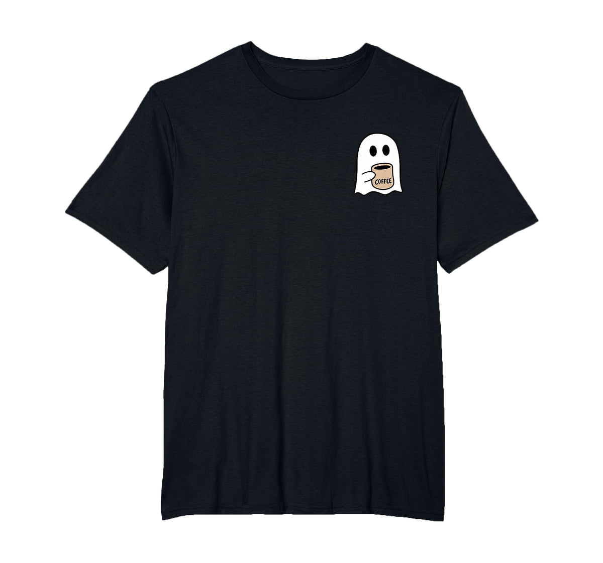 Ghost Drinking Coffee Funny Halloween Costume Coffee Lover T-Shirt