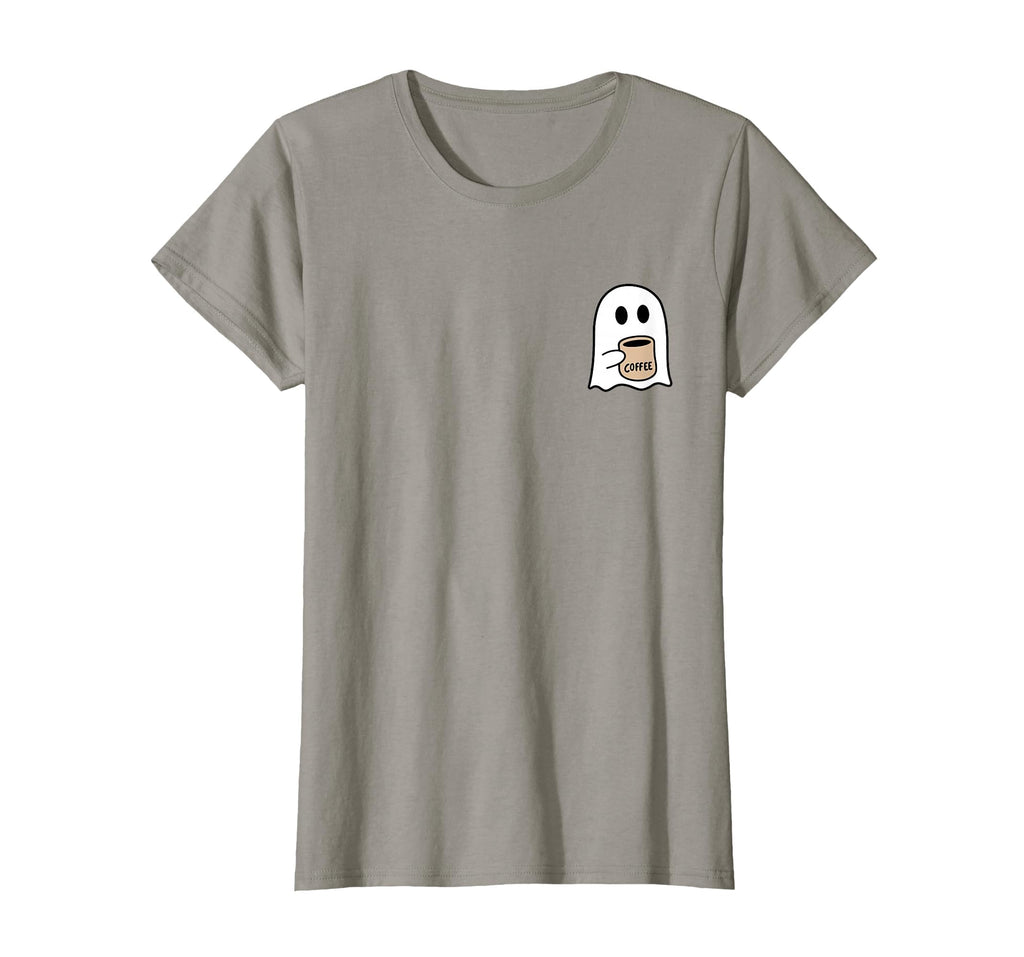 Ghost Drinking Coffee Funny Halloween Costume Coffee Lover T-Shirt