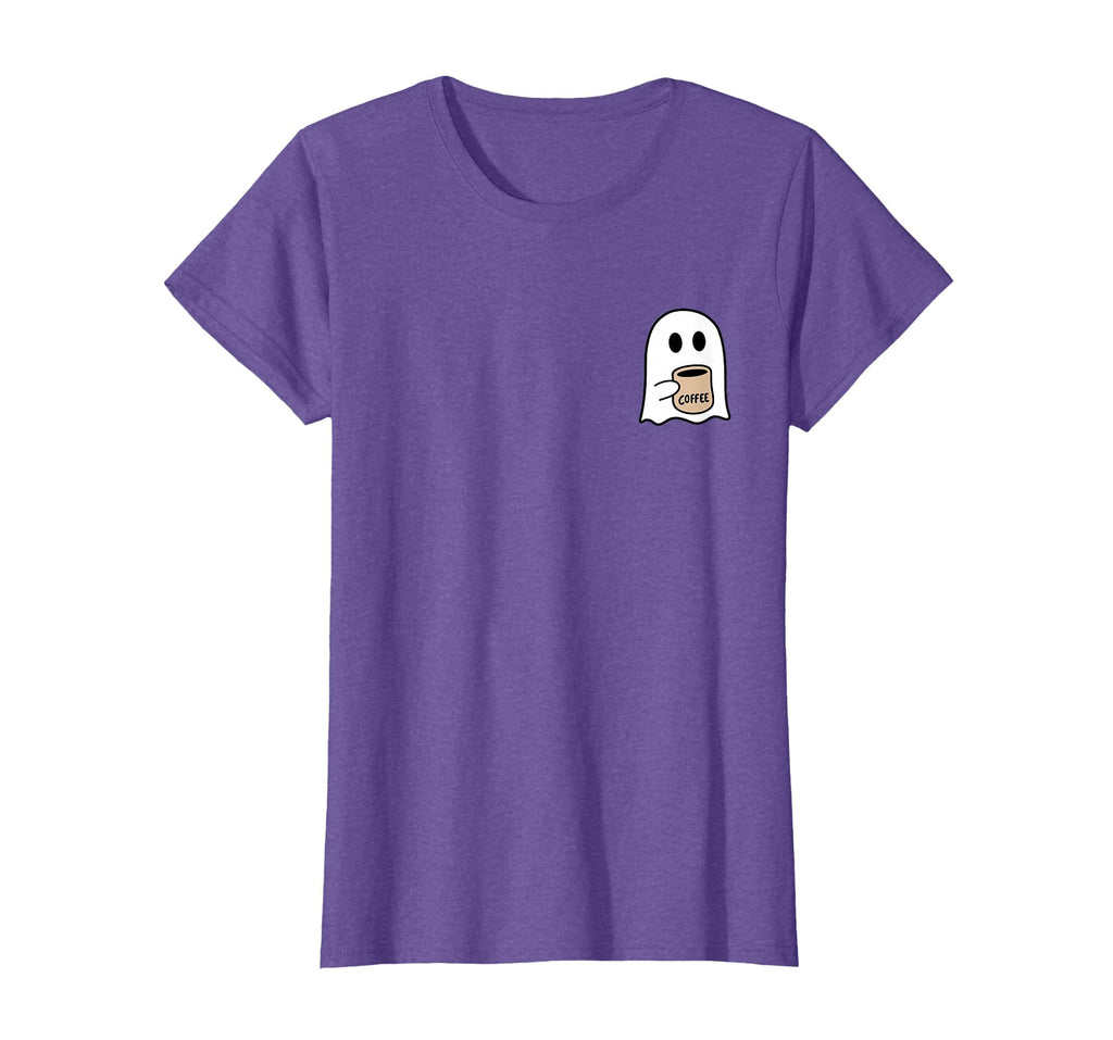 Ghost Drinking Coffee Funny Halloween Costume Coffee Lover T-Shirt