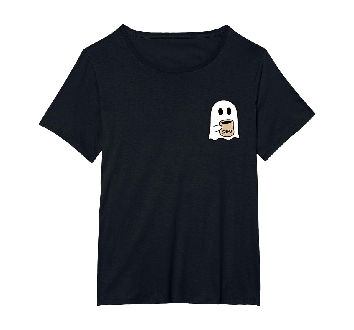Ghost Drinking Coffee Funny Halloween Costume Coffee Lover T-Shirt
