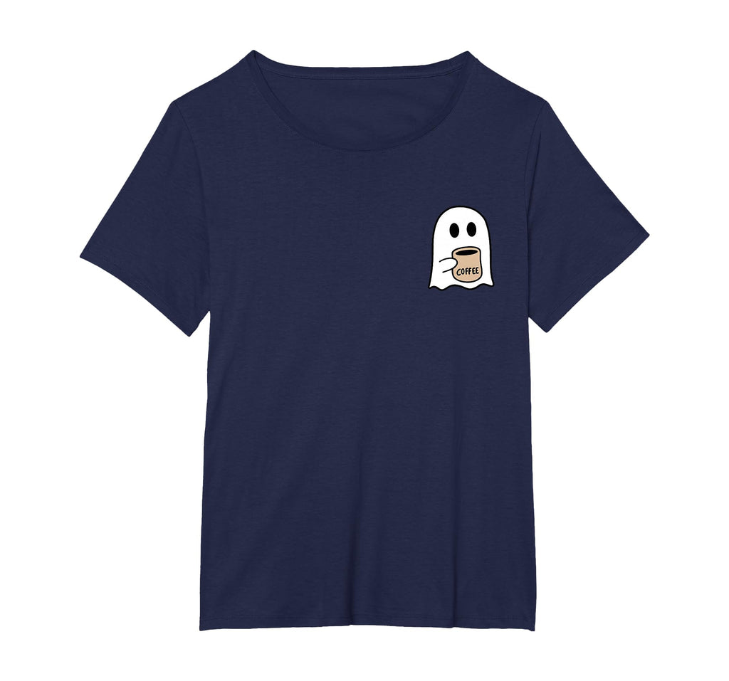 Ghost Drinking Coffee Funny Halloween Costume Coffee Lover T-Shirt
