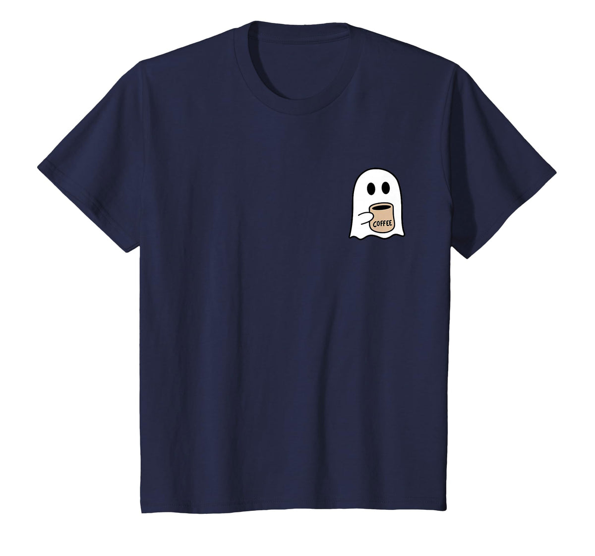 Ghost Drinking Coffee Funny Halloween Costume Coffee Lover T-Shirt