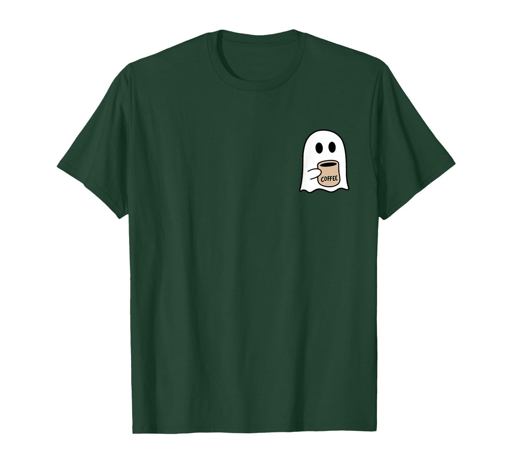 Ghost Drinking Coffee Funny Halloween Costume Coffee Lover T-Shirt