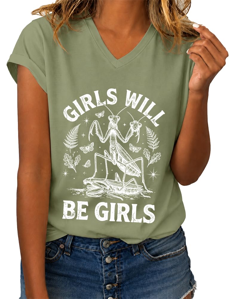 Girls Will Be Girls Praying Mantis Shirt Girls Will Be Girls HalloweenTees