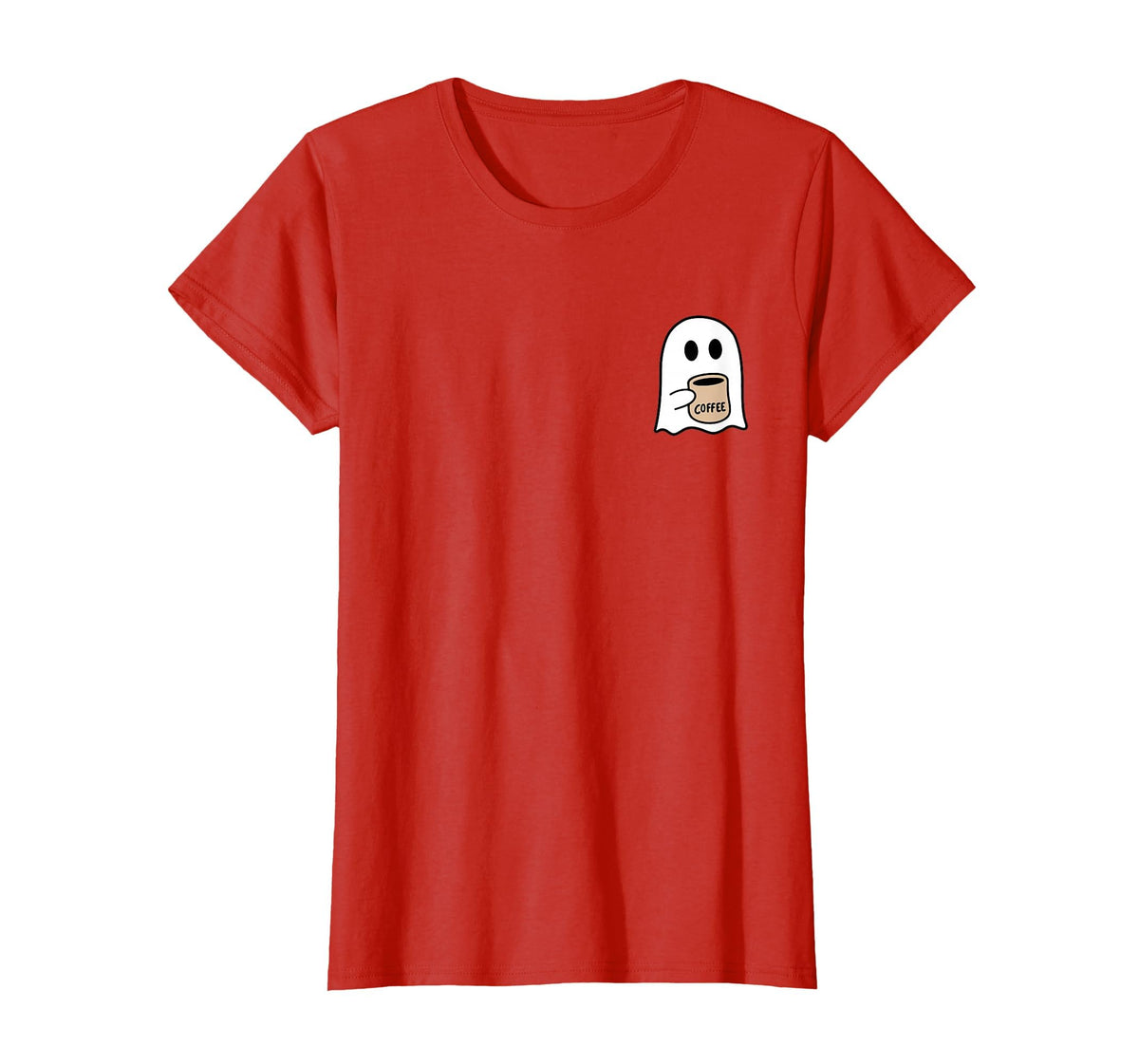 Ghost Drinking Coffee Funny Halloween Costume Coffee Lover T-Shirt