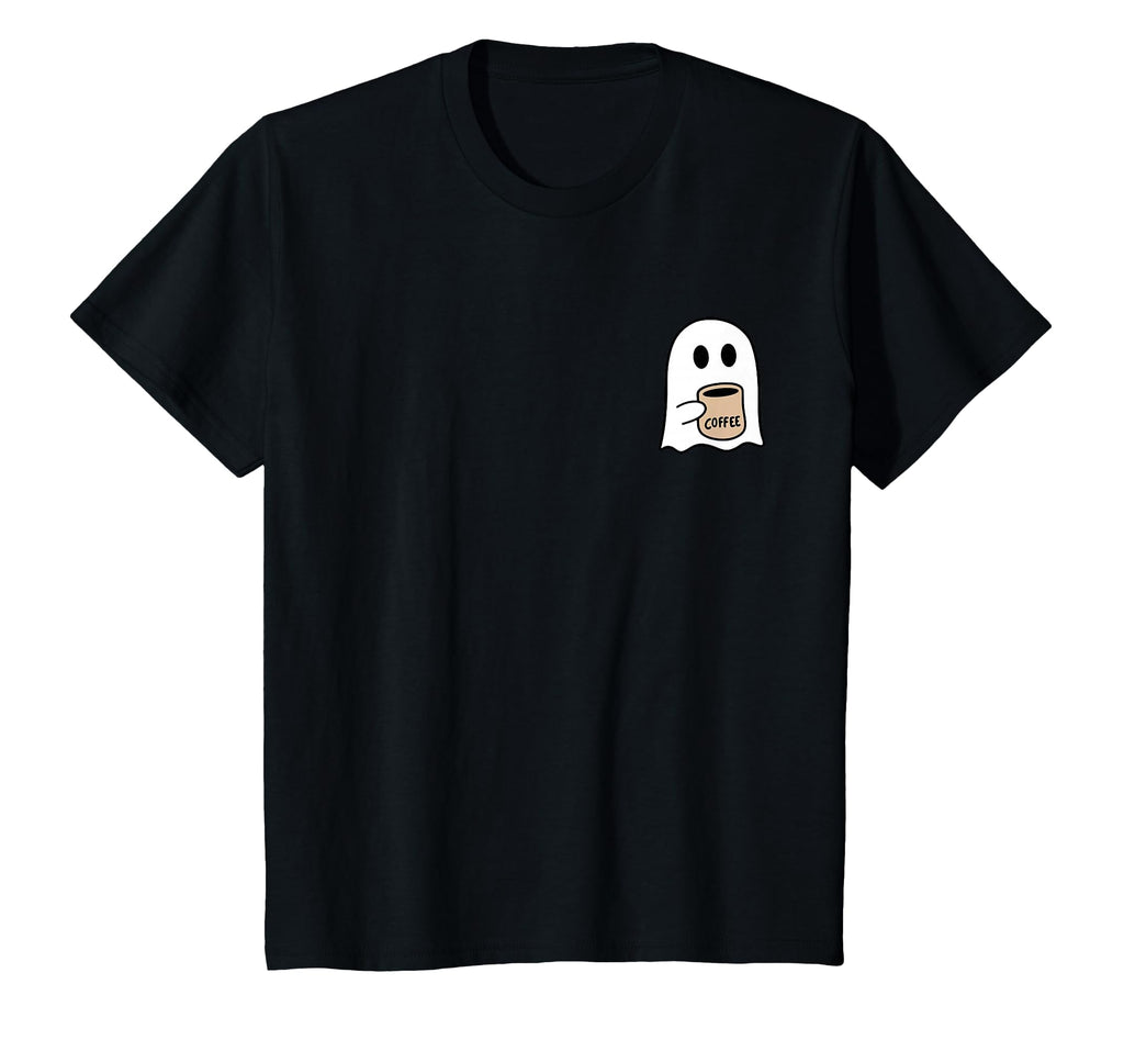 Ghost Drinking Coffee Funny Halloween Costume Coffee Lover T-Shirt