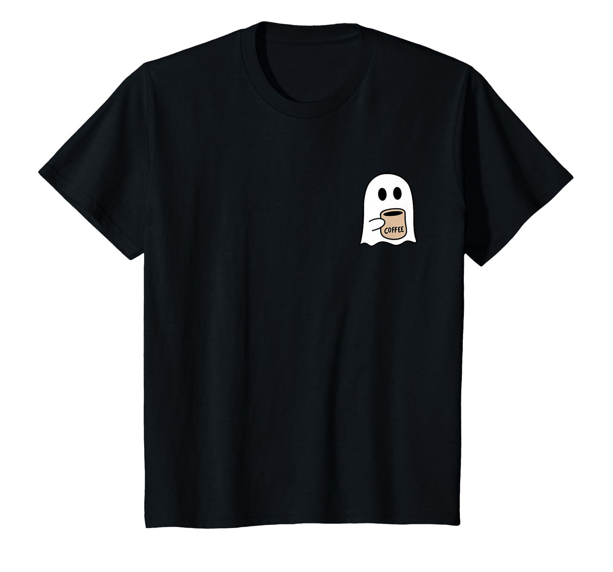 Ghost Drinking Coffee Funny Halloween Costume Coffee Lover T-Shirt