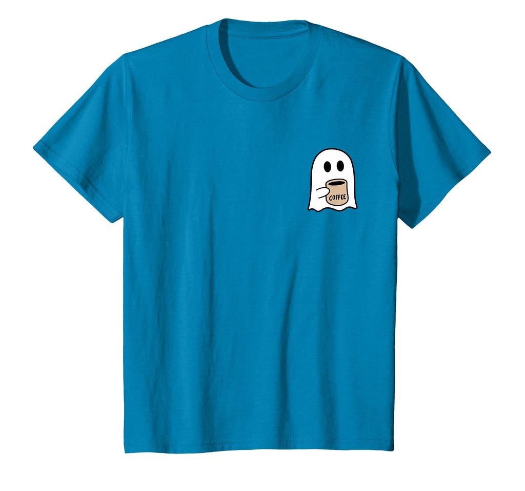 Ghost Drinking Coffee Funny Halloween Costume Coffee Lover T-Shirt
