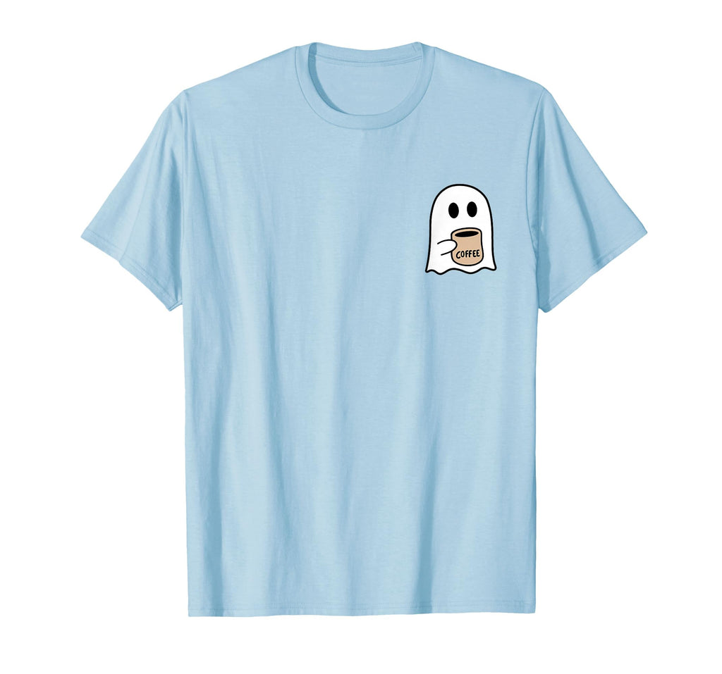 Ghost Drinking Coffee Funny Halloween Costume Coffee Lover T-Shirt
