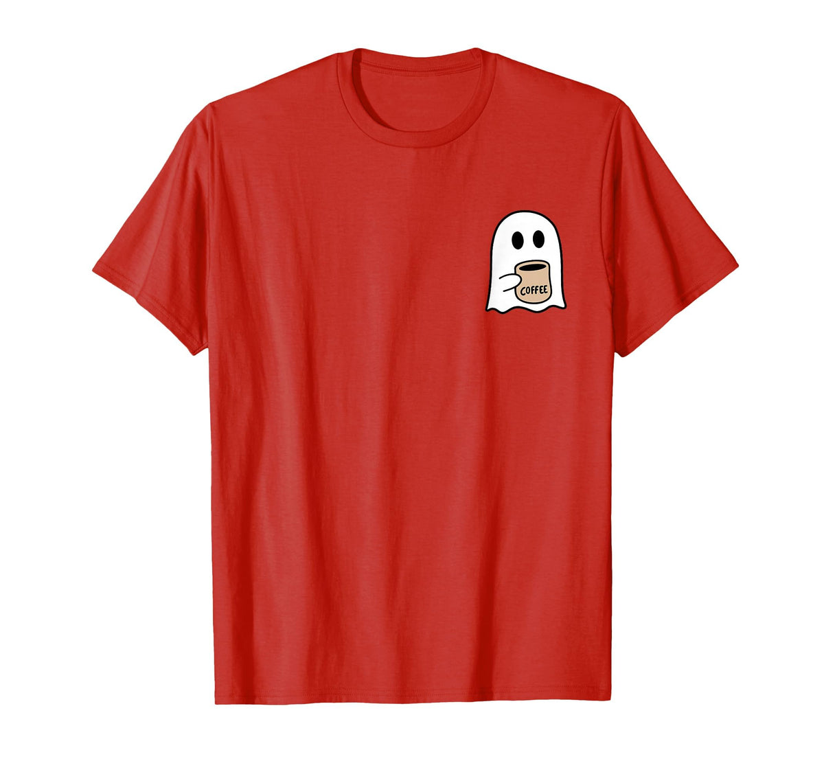 Ghost Drinking Coffee Funny Halloween Costume Coffee Lover T-Shirt
