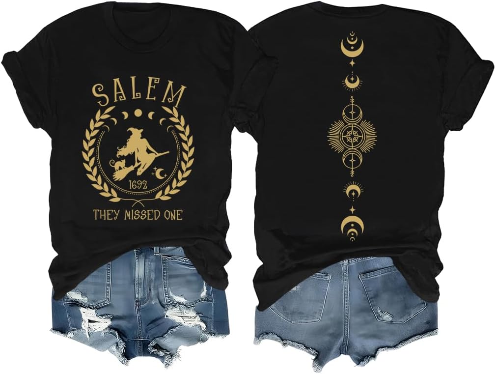 Salem 1692 They Missed One T-Shirt Halloween Salem Witch Shirt for Women