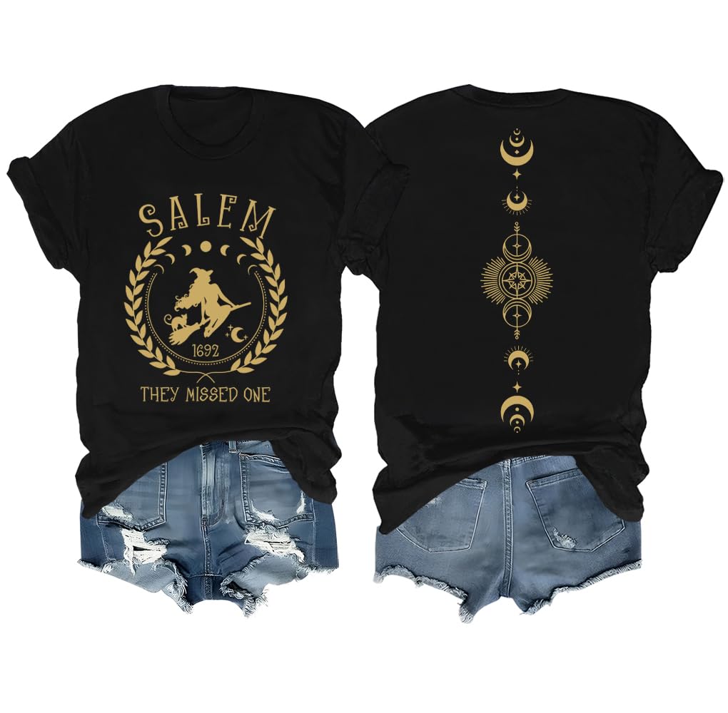 Salem 1692 They Missed One T-Shirt Halloween Salem Witch Shirt for Women