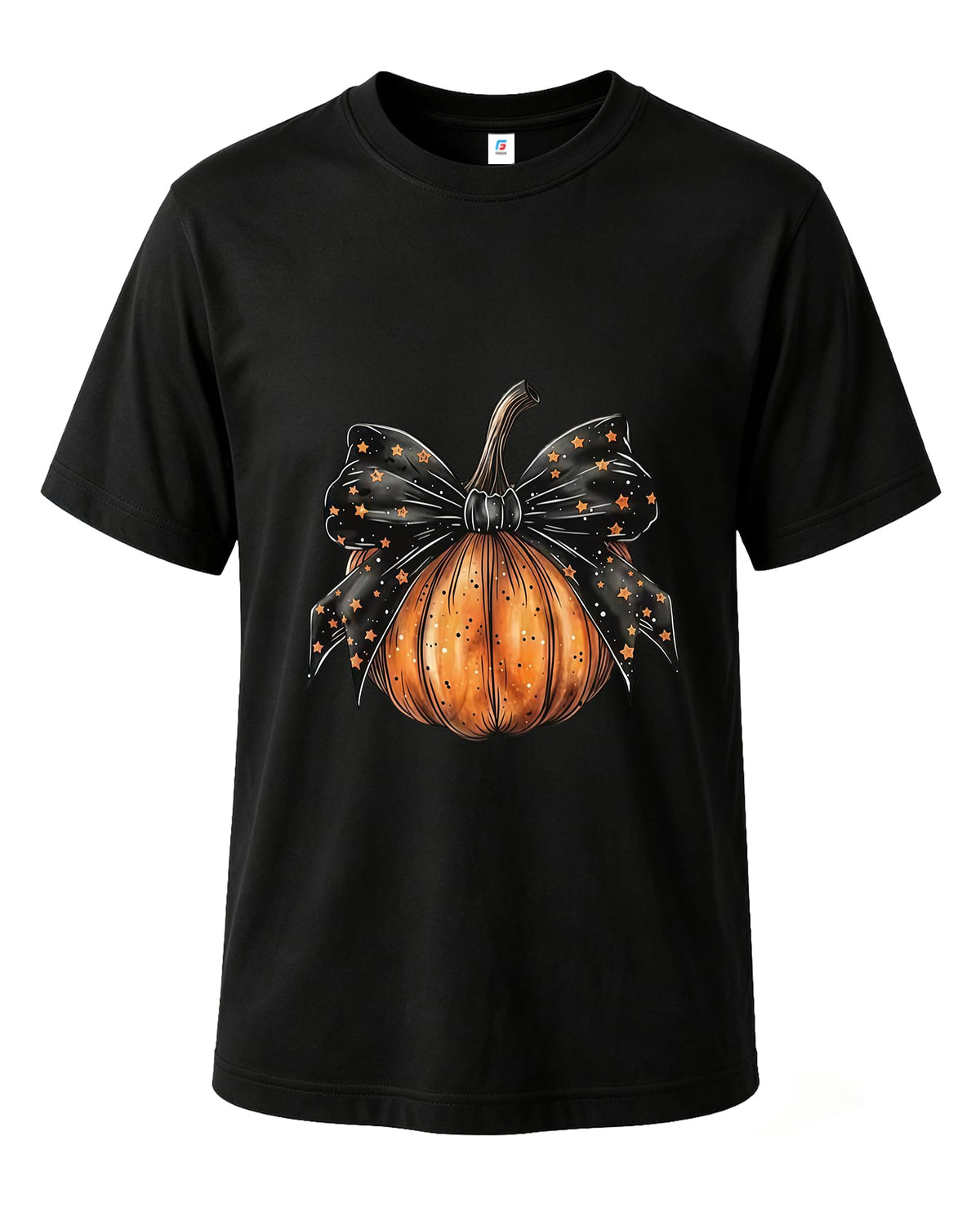 Halloween Pumpkin Bow T-Shirt Unique Graphic Tee for Women Holiday Wear