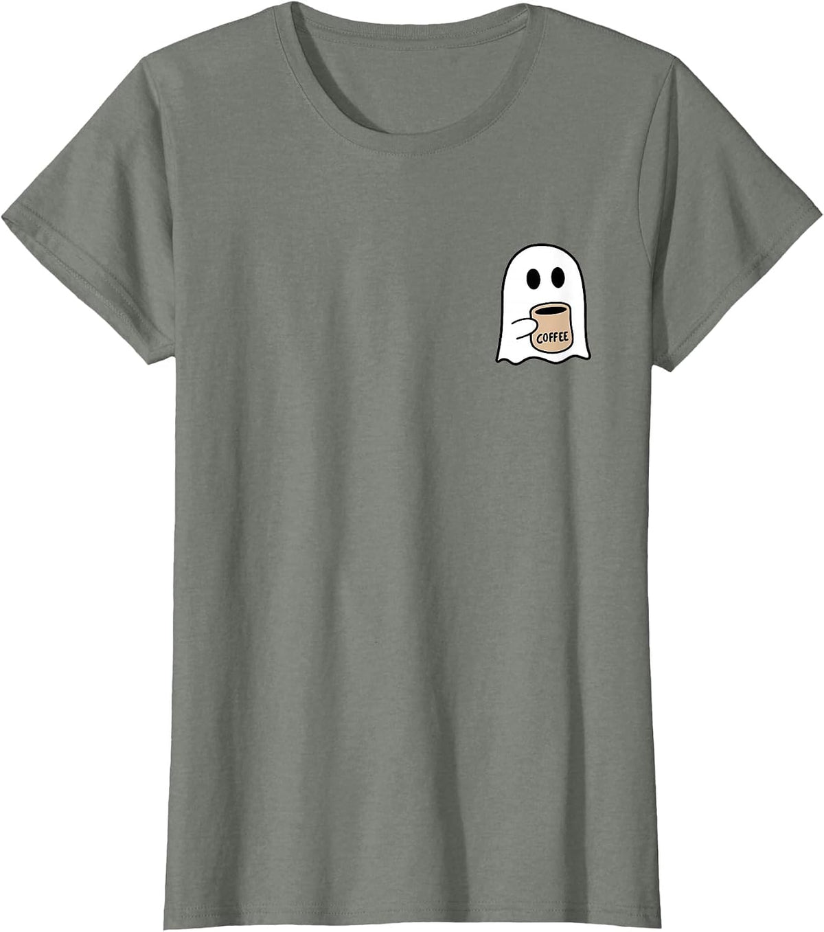 Ghost Drinking Coffee Funny Halloween Costume Coffee Lover T-Shirt