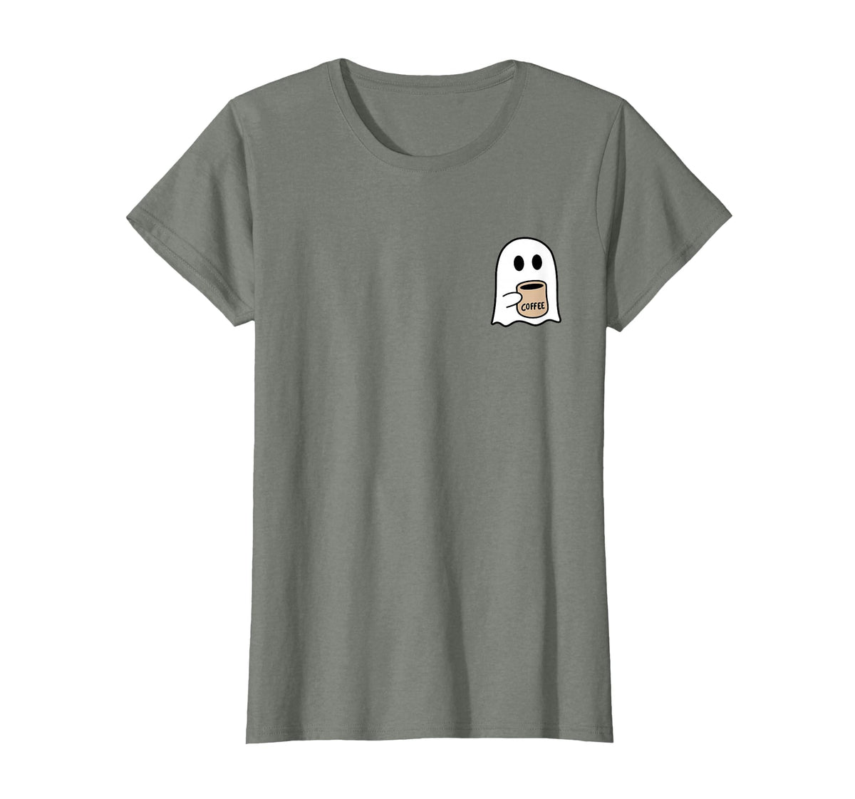Ghost Drinking Coffee Funny Halloween Costume Coffee Lover T-Shirt