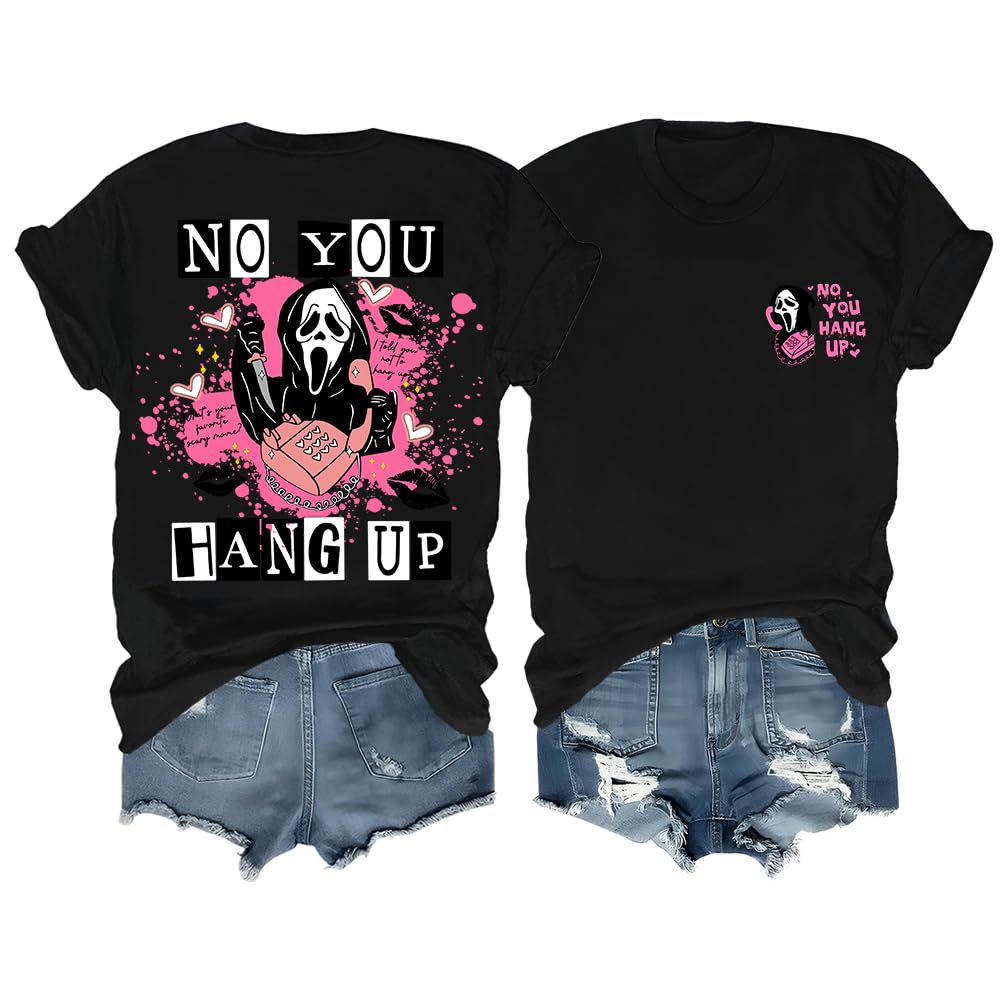 Halloween Ghost Shirt, Cute Spooky Season Graphic Tee for Women