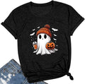 Halloween Shirts for Women Novelty Pumpkin Graphic Print Thanksgiving Fall Tee Tops