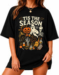 Women’s Halloween Shirt Spooky Graphic Tee Pumpkin Ghost Fall Oversized Top