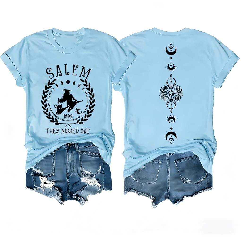 Salem 1692 They Missed One T-Shirt Halloween Salem Witch Shirt for Women