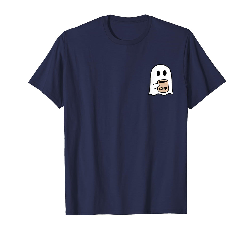 Ghost Drinking Coffee Funny Halloween Costume Coffee Lover T-Shirt