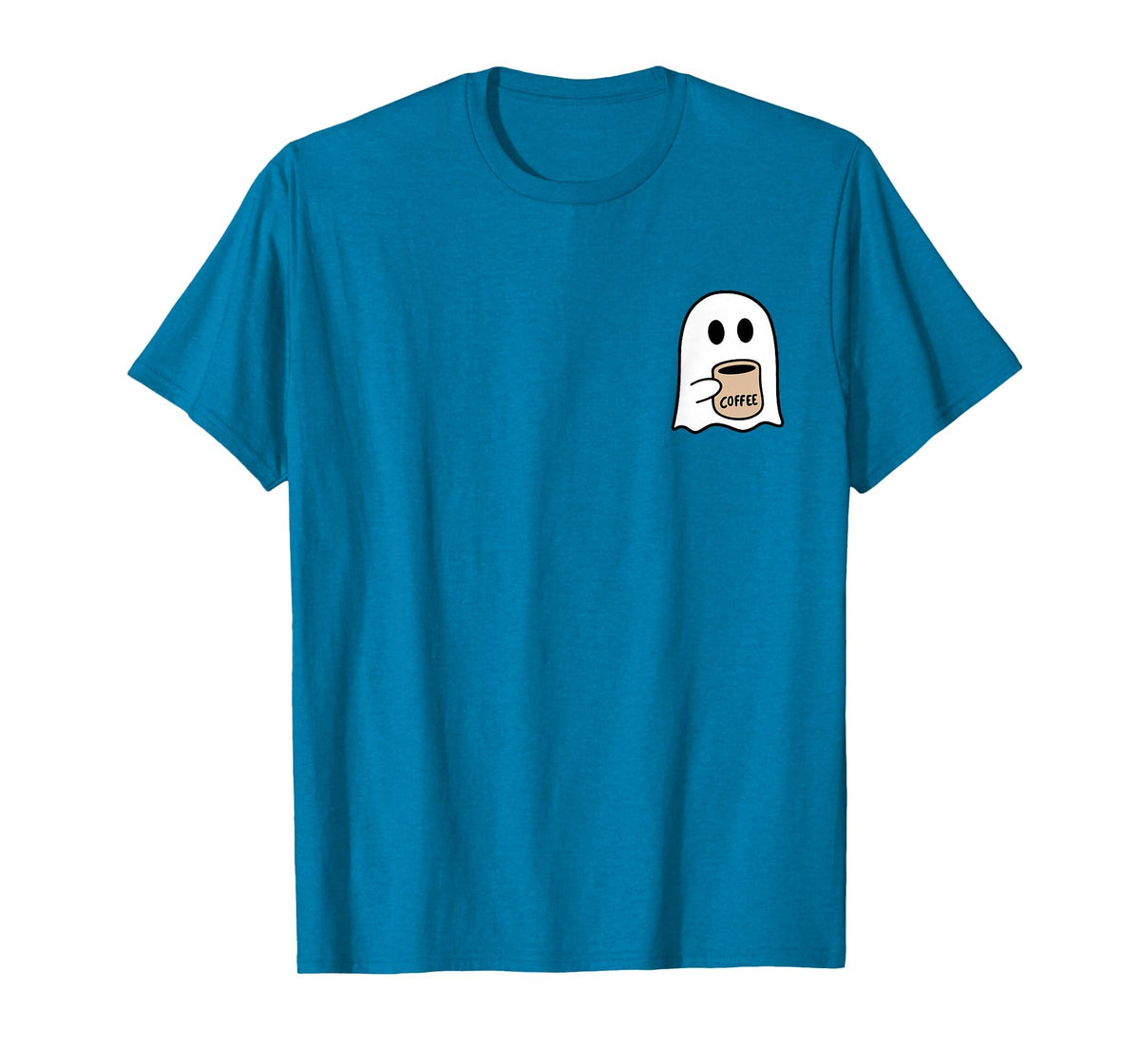 Ghost Drinking Coffee Funny Halloween Costume Coffee Lover T-Shirt