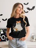 Halloween Shirt for Women Ghost Costume Spooky Season Tee Tops
