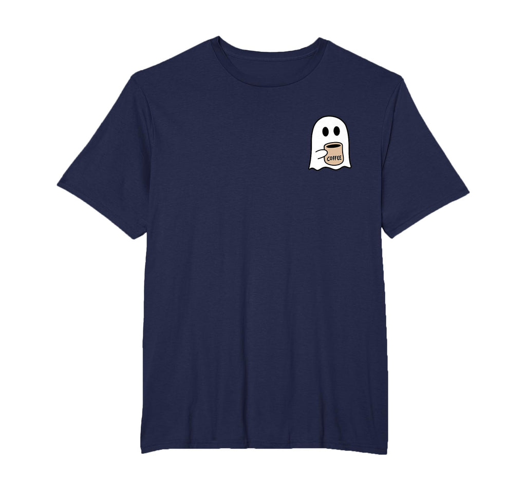 Ghost Drinking Coffee Funny Halloween Costume Coffee Lover T-Shirt
