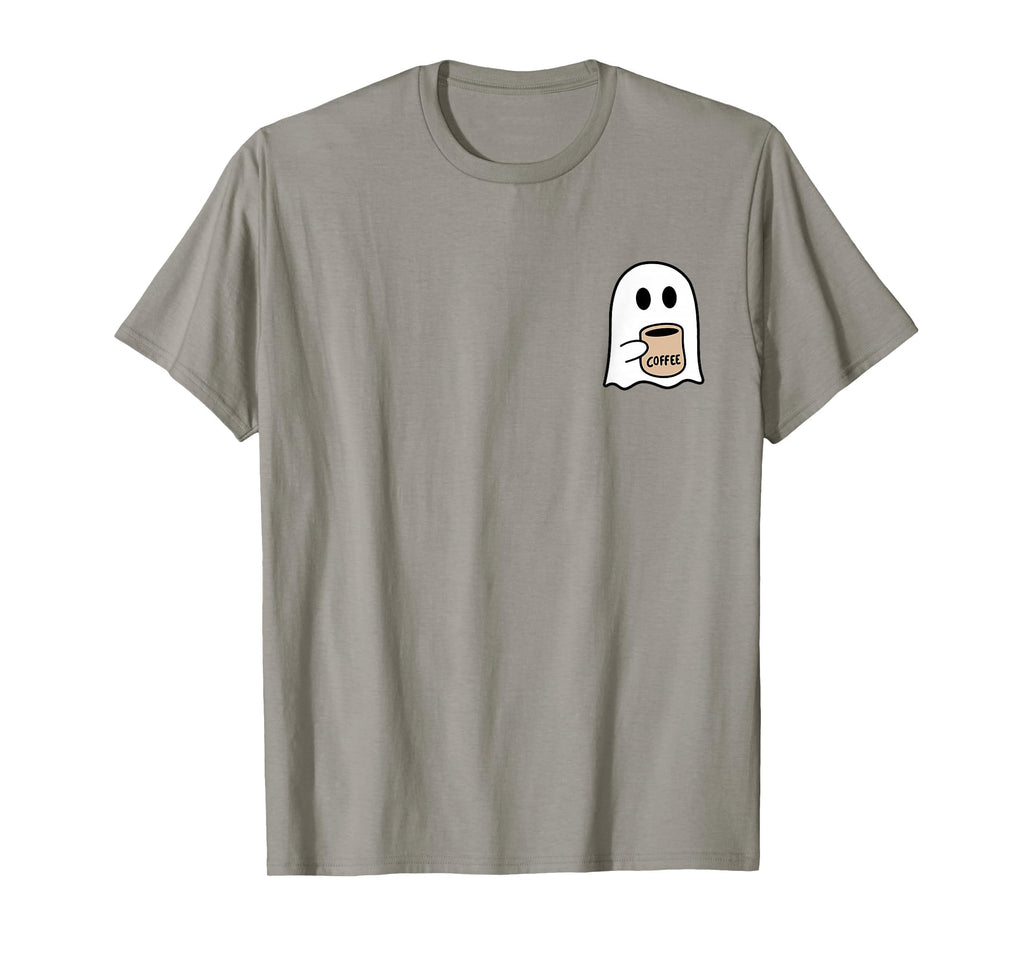 Ghost Drinking Coffee Funny Halloween Costume Coffee Lover T-Shirt