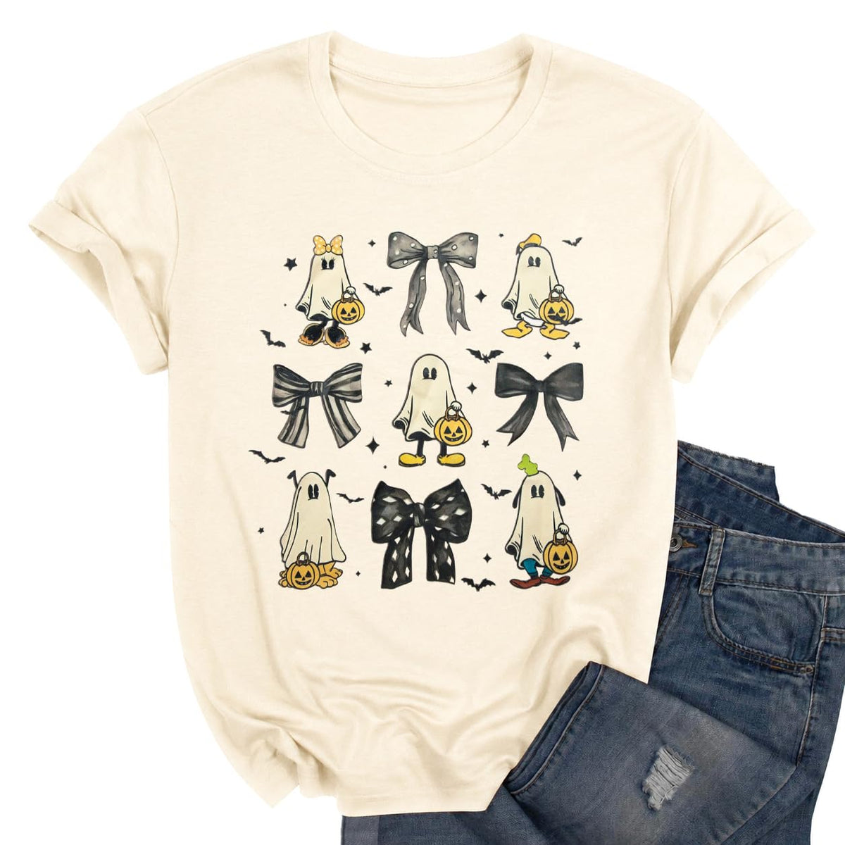 Halloween Shirts for Women Funny Magical Halloween Ghost Shirts Boo Tshirt