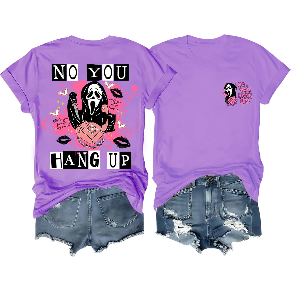Halloween Ghost Shirt, Cute Spooky Season Graphic Tee for Women