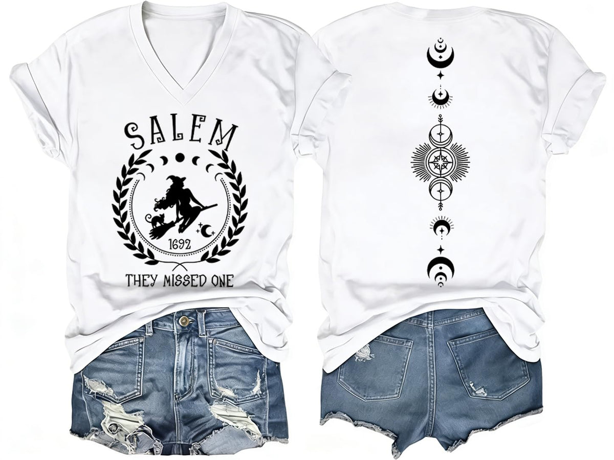 Salem 1692 They Missed One T-Shirt Halloween Salem Witch Shirt for Women