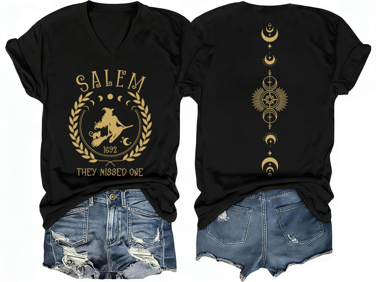 Salem 1692 They Missed One T-Shirt Halloween Salem Witch Shirt for Women