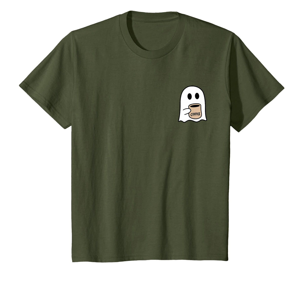 Ghost Drinking Coffee Funny Halloween Costume Coffee Lover T-Shirt