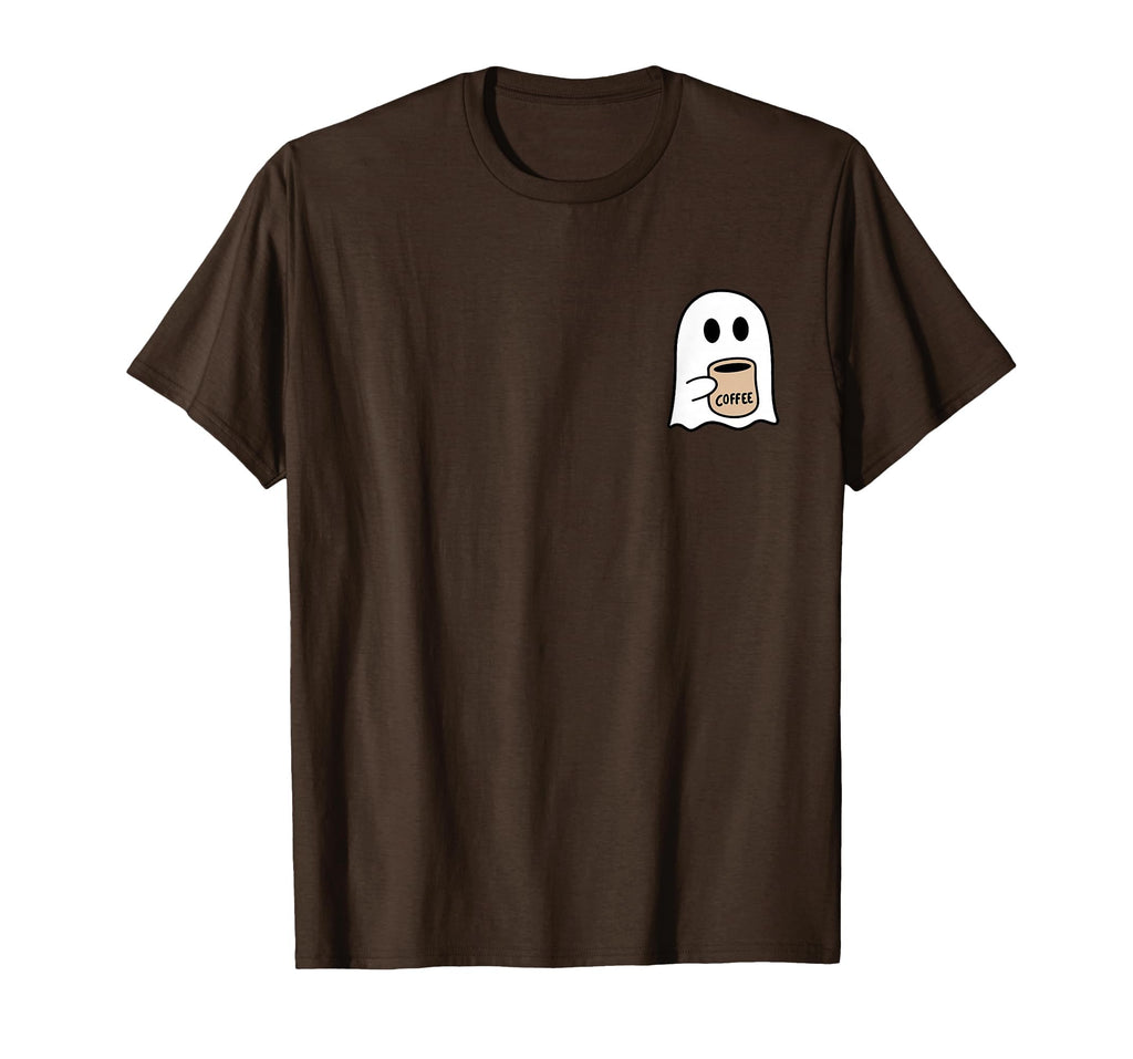 Ghost Drinking Coffee Funny Halloween Costume Coffee Lover T-Shirt