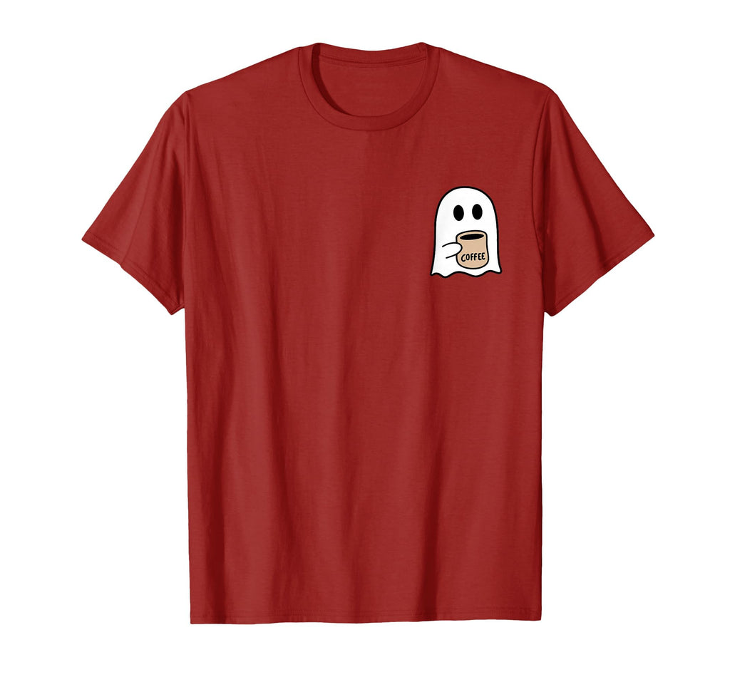 Ghost Drinking Coffee Funny Halloween Costume Coffee Lover T-Shirt