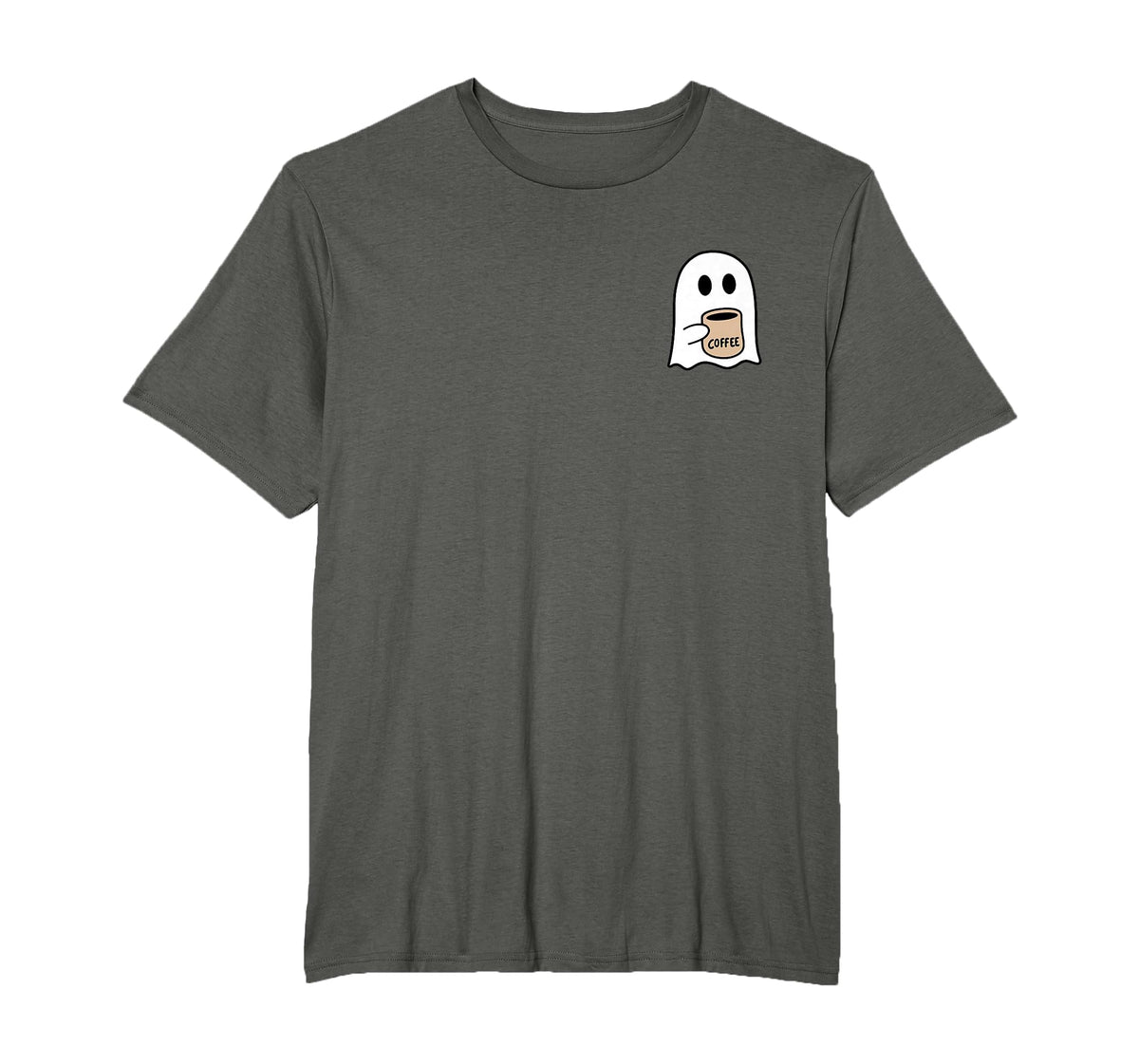 Ghost Drinking Coffee Funny Halloween Costume Coffee Lover T-Shirt